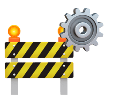 Maintenance illustration showing system upgrades in progress